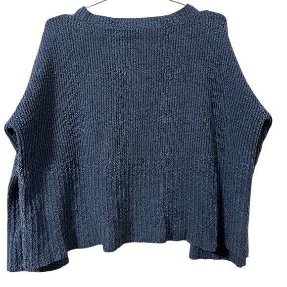 Peruvian Connection Textured Knit Sweater Women’s M Long Sleeve Dusty Blue Pima - Picture 2 of 11